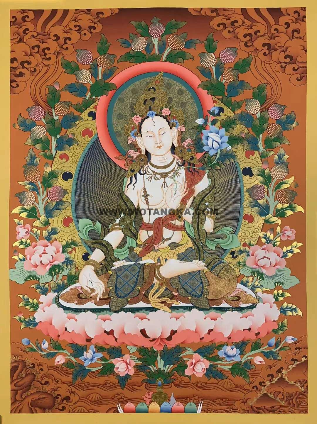 编号162-449294:彩绘唐卡-白度母(90*60CM左右)
