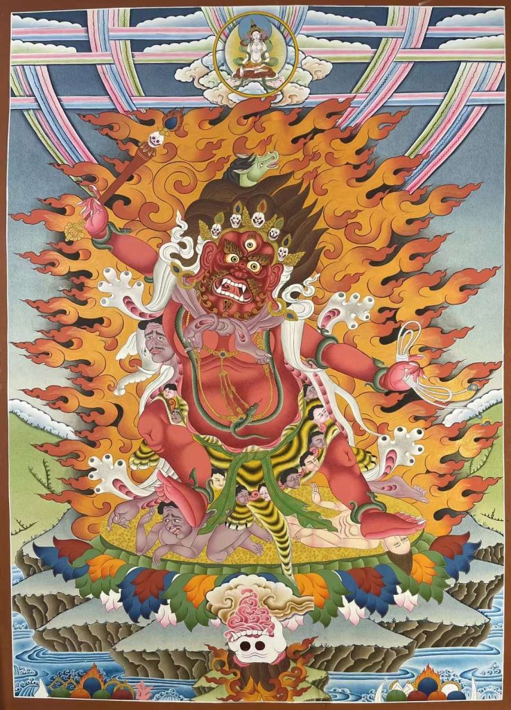 编号155-256239：彩绘唐卡-马头金刚（92*65CM左右）