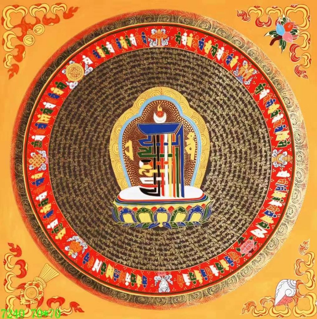 编号138-941059：彩绘唐卡-十相自在坛城（70*70CM左右）