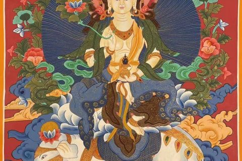 编号155-245367：彩绘唐卡-普贤菩萨（65*45CM左右）