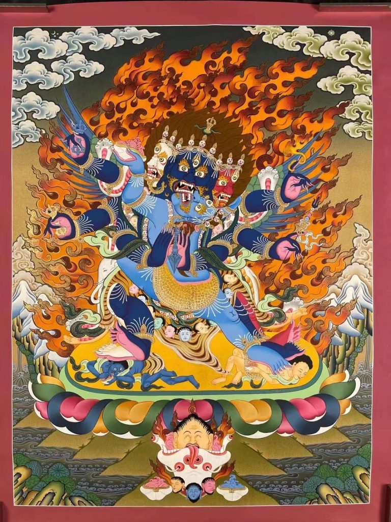 编号155-802196：彩绘唐卡-普巴金刚（70*50CM左右）