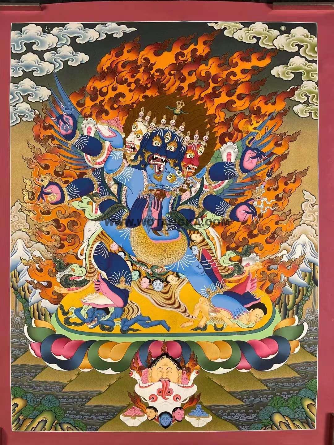 编号155-802196:彩绘唐卡-普巴金刚(70*50CM左右)