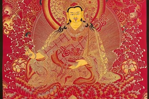编号155-188734：红金唐卡-莲花生大士（60*45CM左右）