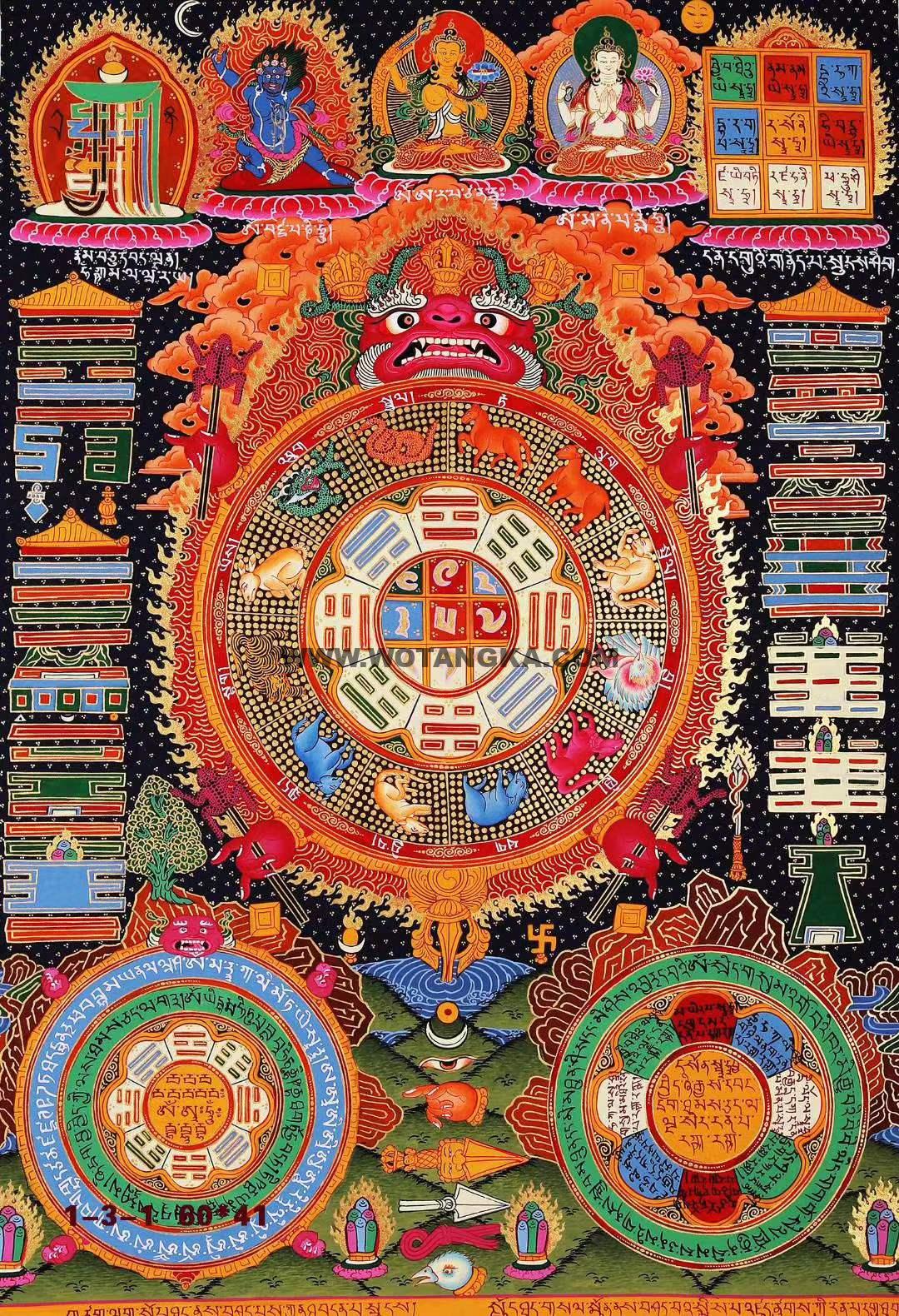 编号158-305698:彩绘唐卡-九宫八卦(60*41CM左右)