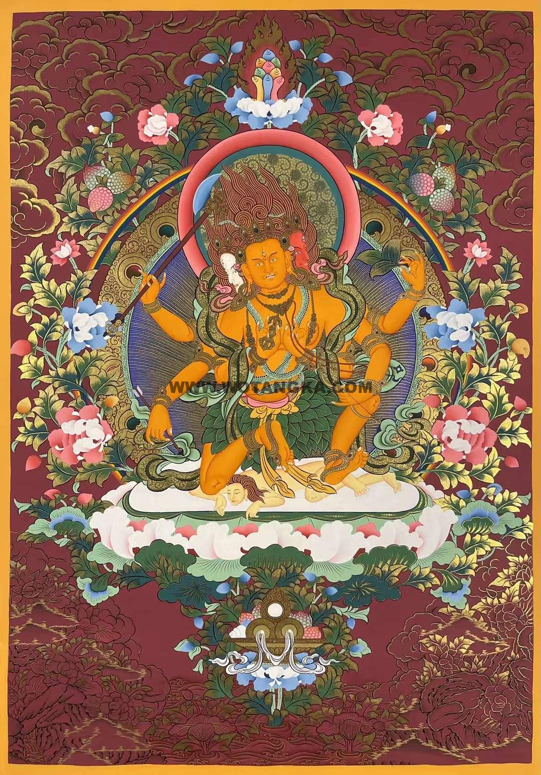 编号155-683068:彩绘唐卡-叶衣佛母(75*55CM左右)