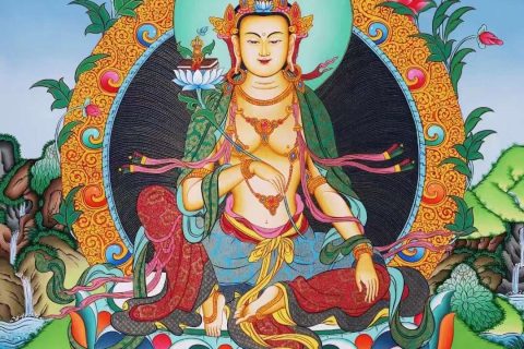 编号138-778383：彩绘唐卡-普贤菩萨（63*48CM左右）