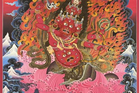 编号155-760582：彩绘唐卡-惹呼拉（75*50CM左右）