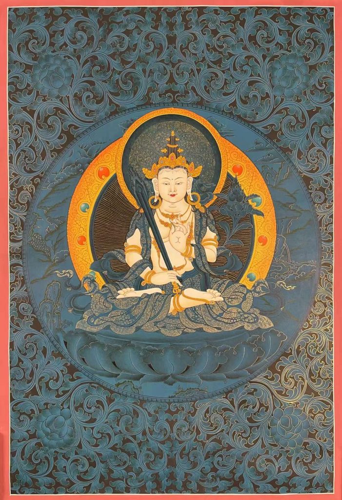 编号155-852769：蓝金唐卡-虚空藏菩萨（76*50CM左右）