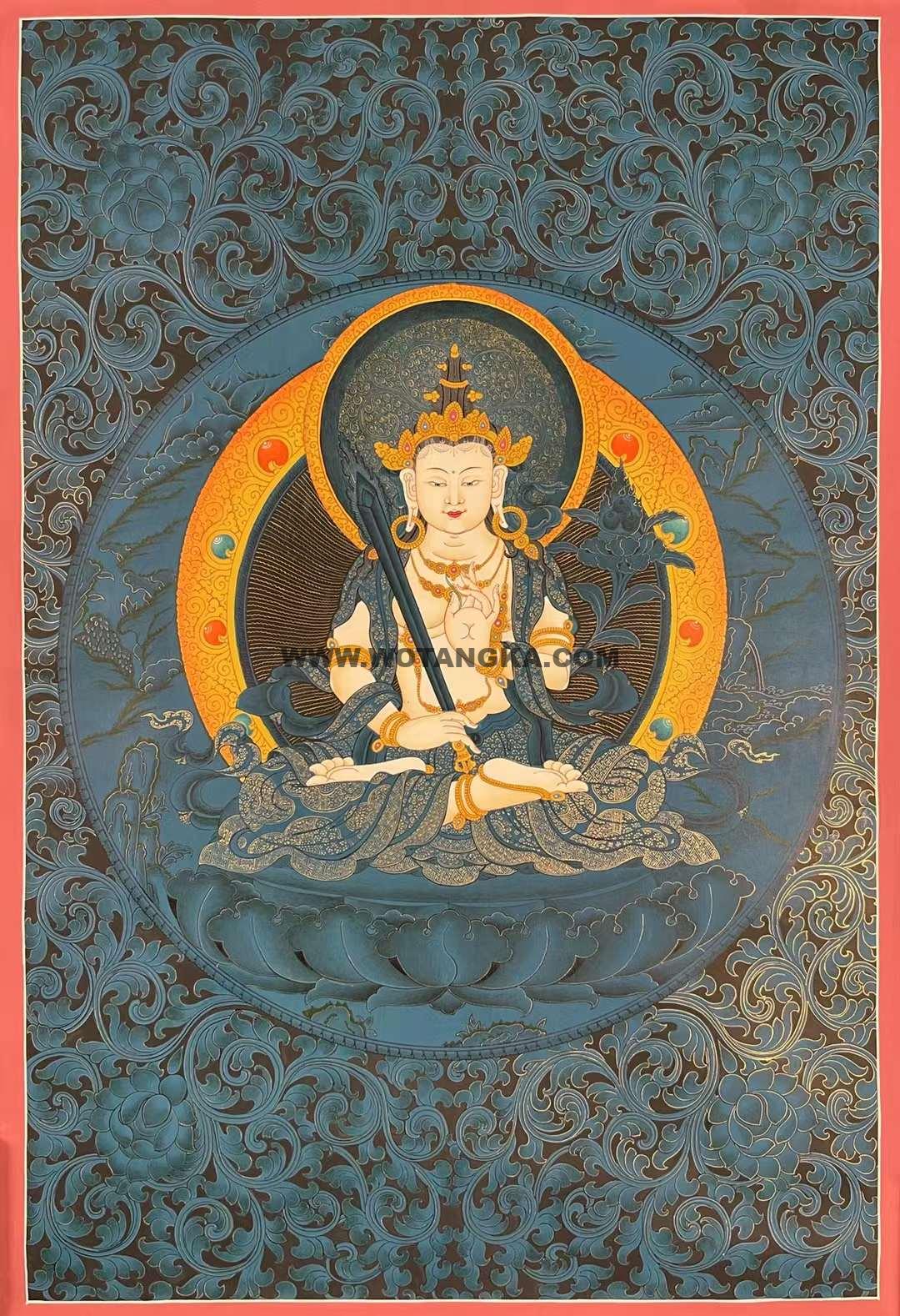 编号155-852769:蓝金唐卡-虚空藏菩萨(76*50CM左右)