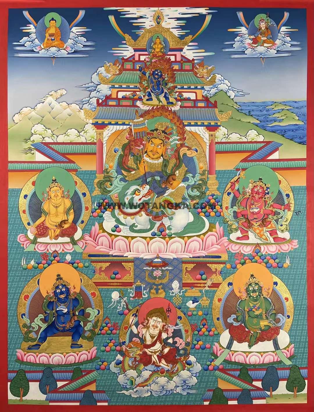 编号155-662185:彩绘唐卡-财宝天王(100*80CM左右)