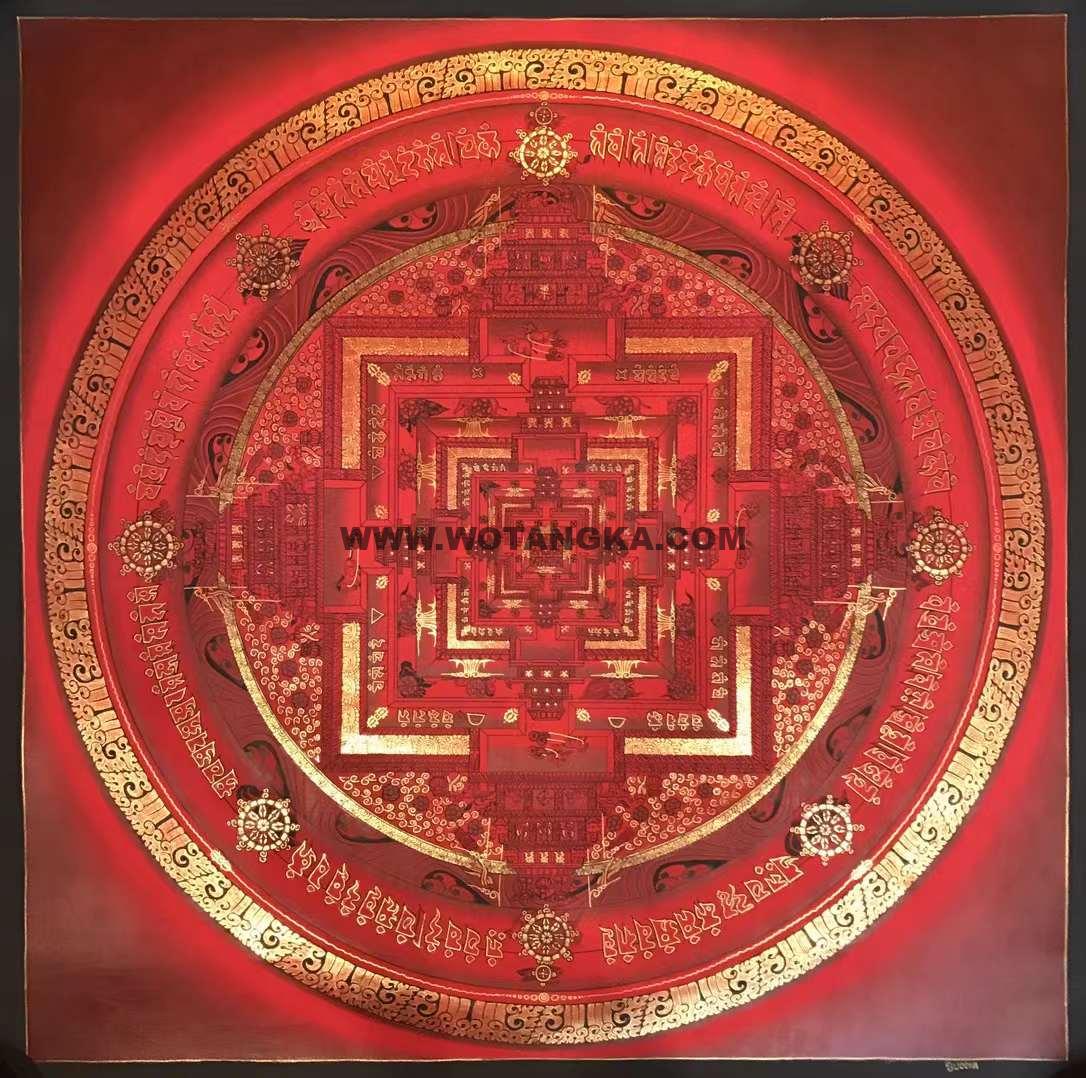 编号155-968530:红金唐卡-时轮金刚坛城(50*50CM左右)