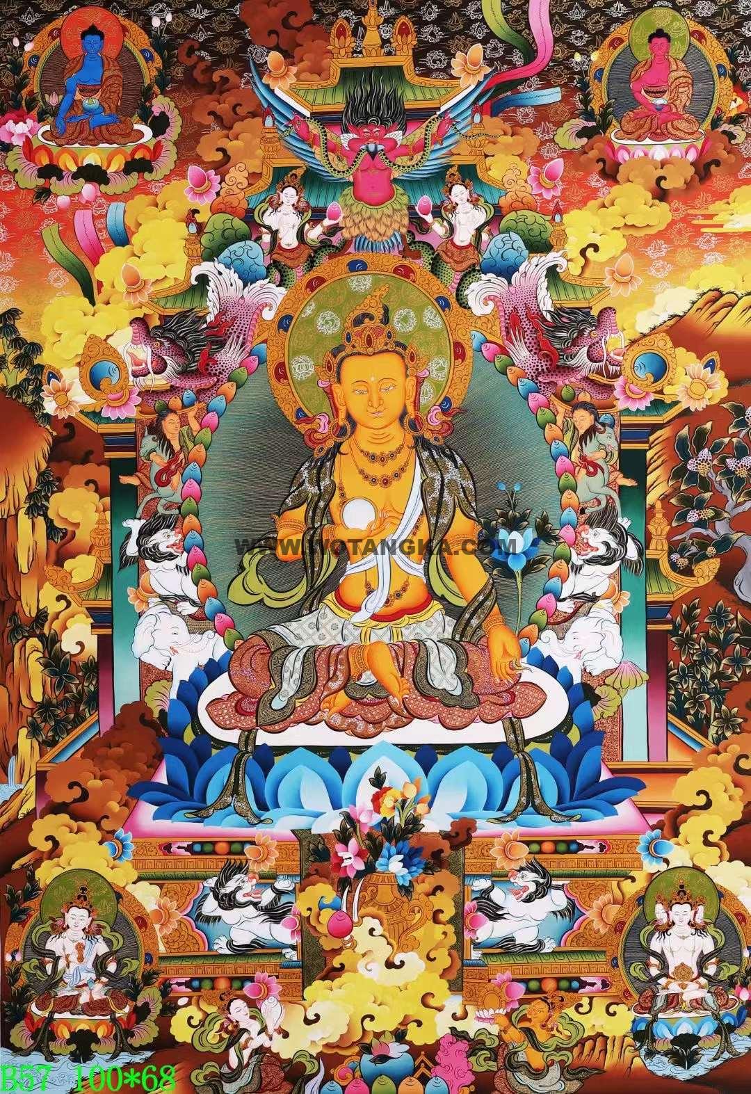 编号138-625558：彩绘唐卡-地藏王菩萨（100*68CM左右） | 沃唐卡www 