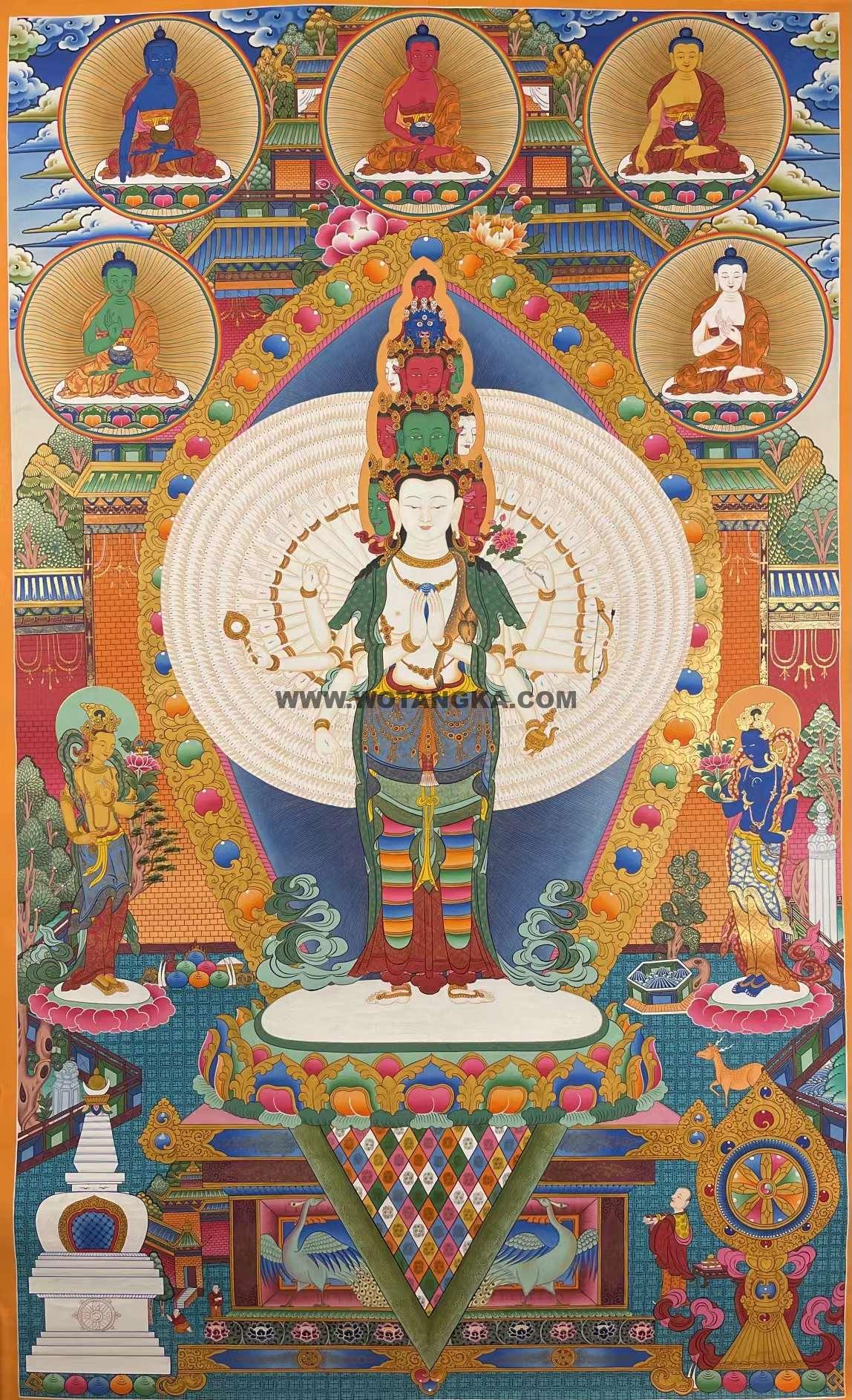 编号155-697080：彩绘唐卡-千手观音（150*100CM左右）