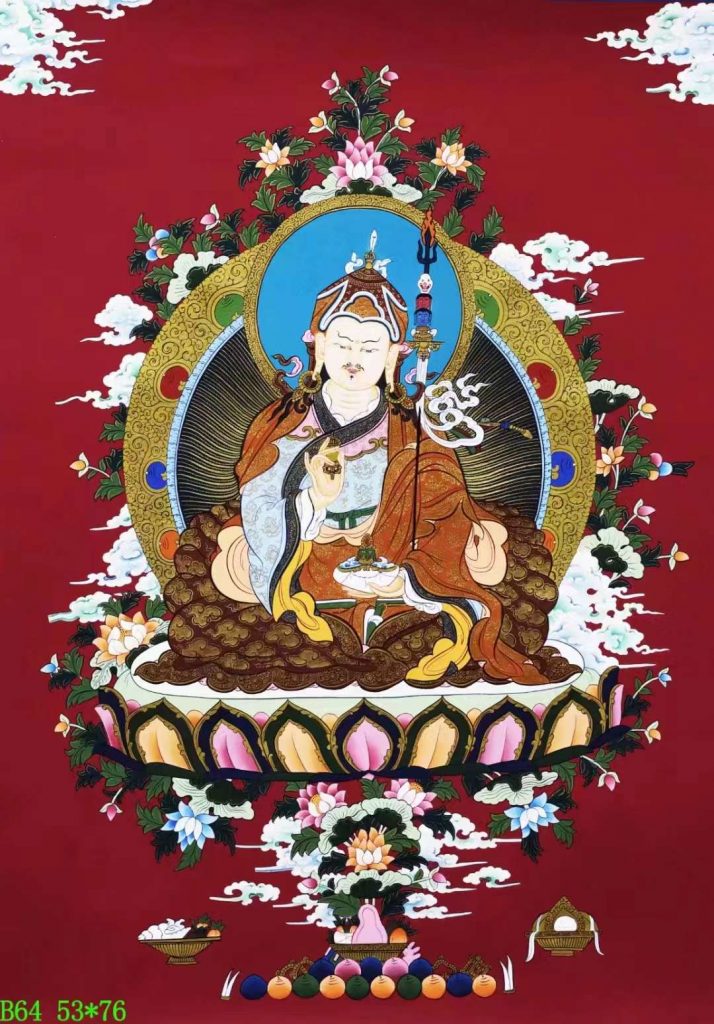 编号138-178685：彩绘唐卡-莲花生大士（76*53CM左右）
