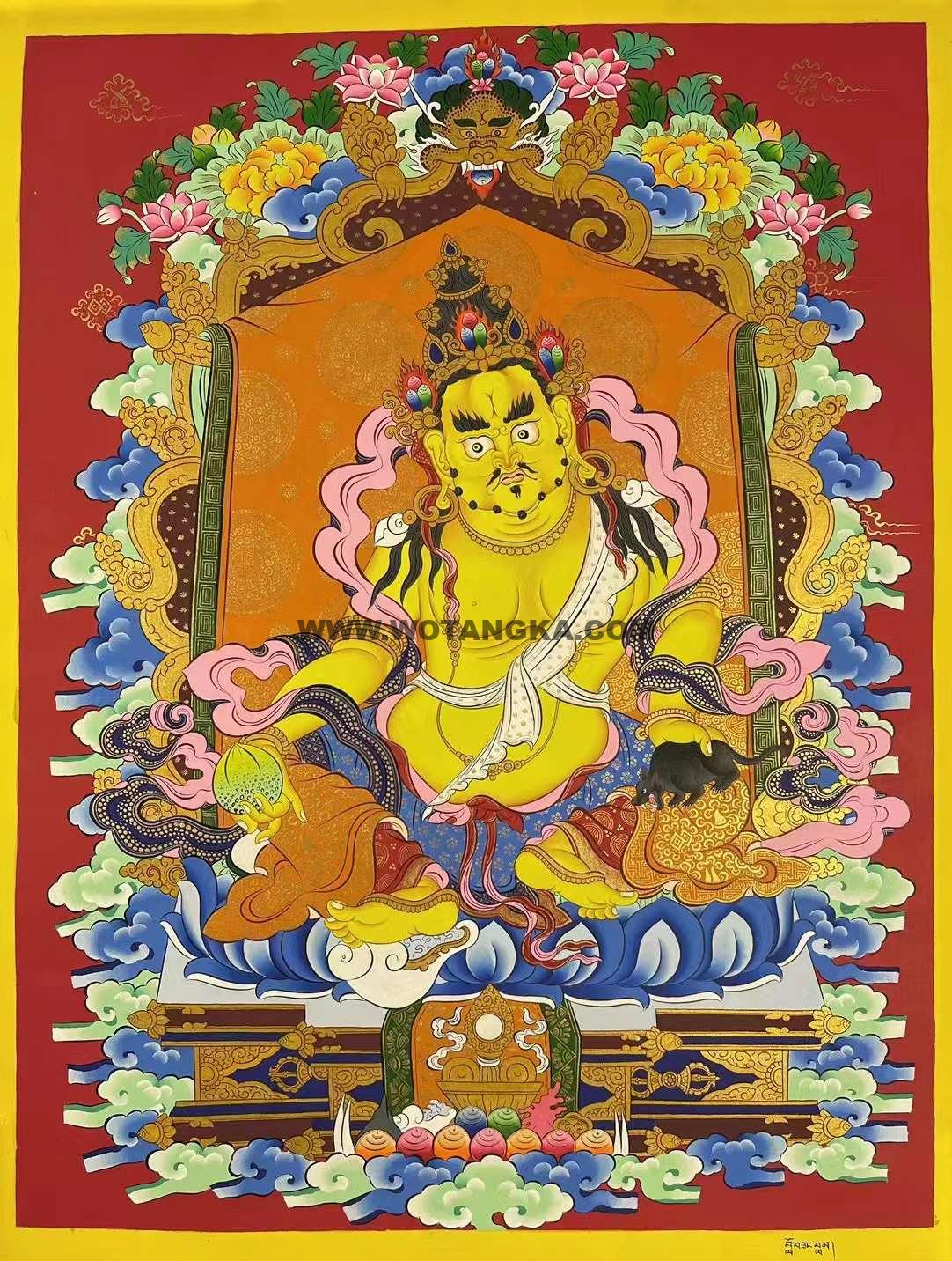 编号162-430953:彩绘唐卡-黄财神(65*45CM左右)