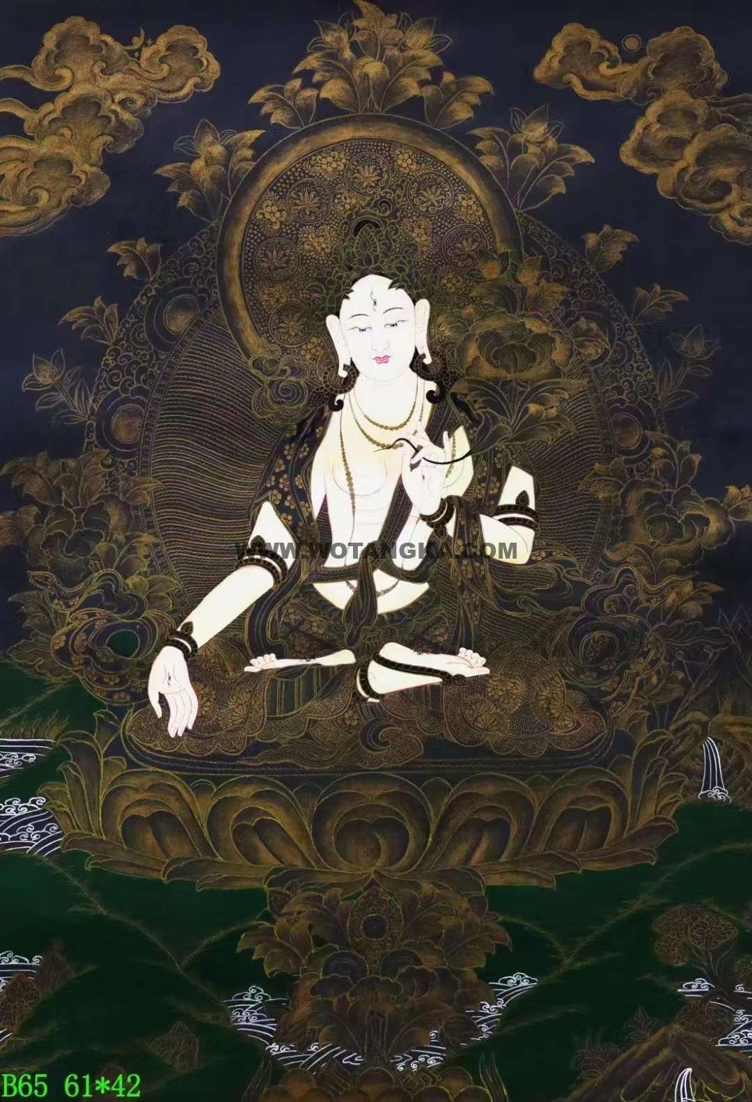 编号138-376089：黑金唐卡-白度母（61*42CM左右）