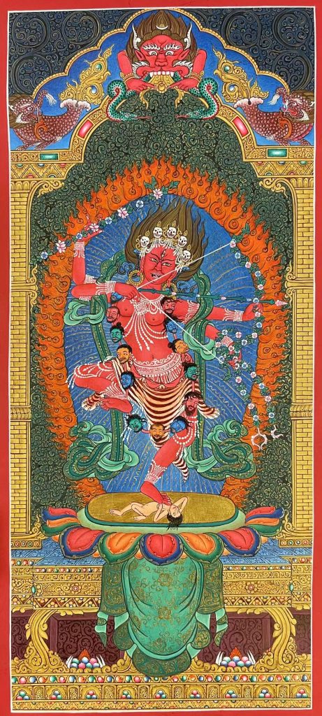 编号155-157539：彩绘唐卡-作明佛母（36*15CM左右）