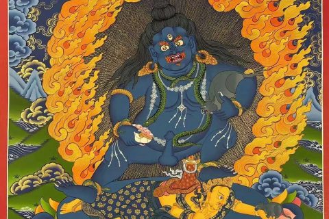 编号162-779523：彩绘唐卡-黑财神（75*50CM左右）