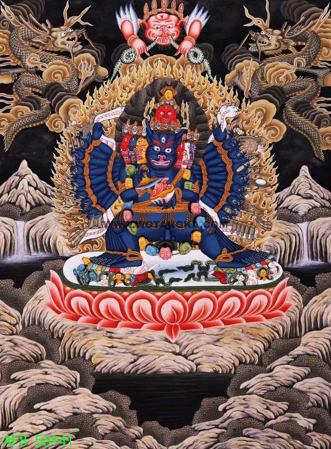 编号138-951772:彩绘唐卡-大威德金刚(56*41CM左右)