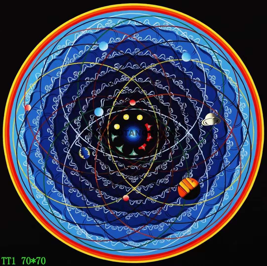 编号138-699598：彩绘唐卡-宇宙冥想坛城（70*70CM左右）