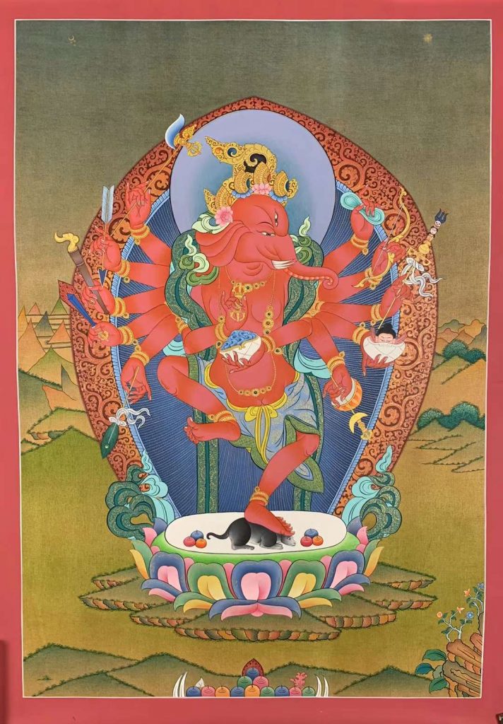 编号155-999868：嘎玛嘎赤-象鼻财神（60*40CM左右）