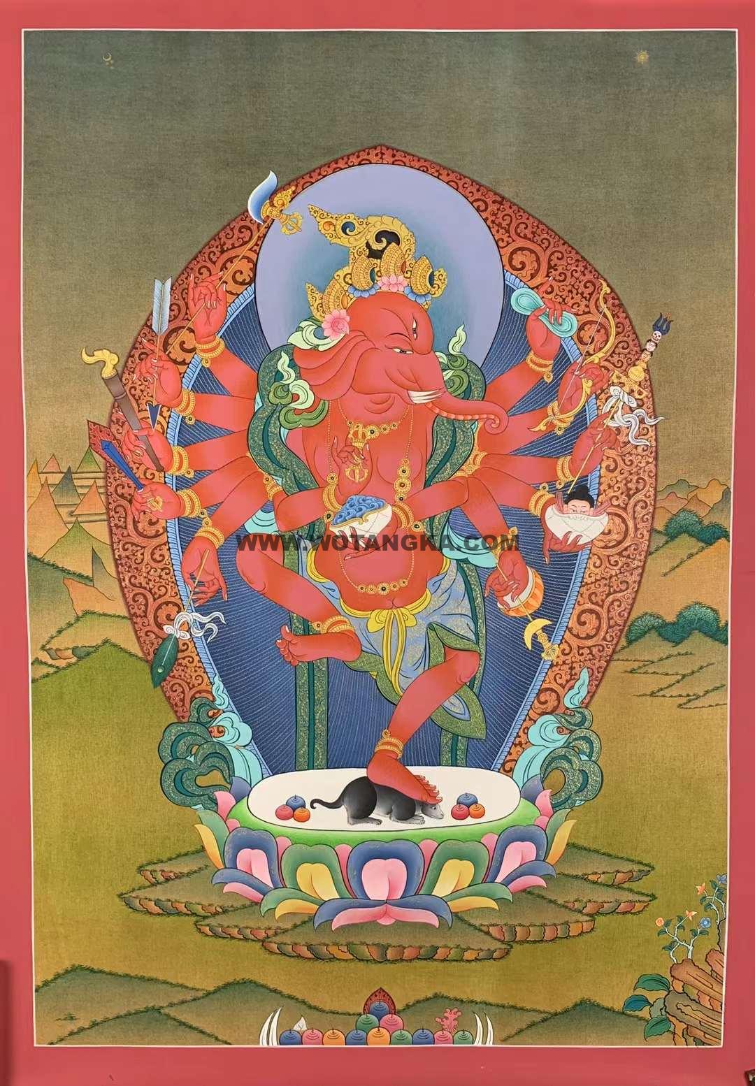 编号155-999868:嘎玛嘎赤-象鼻财神(60*40CM左右)