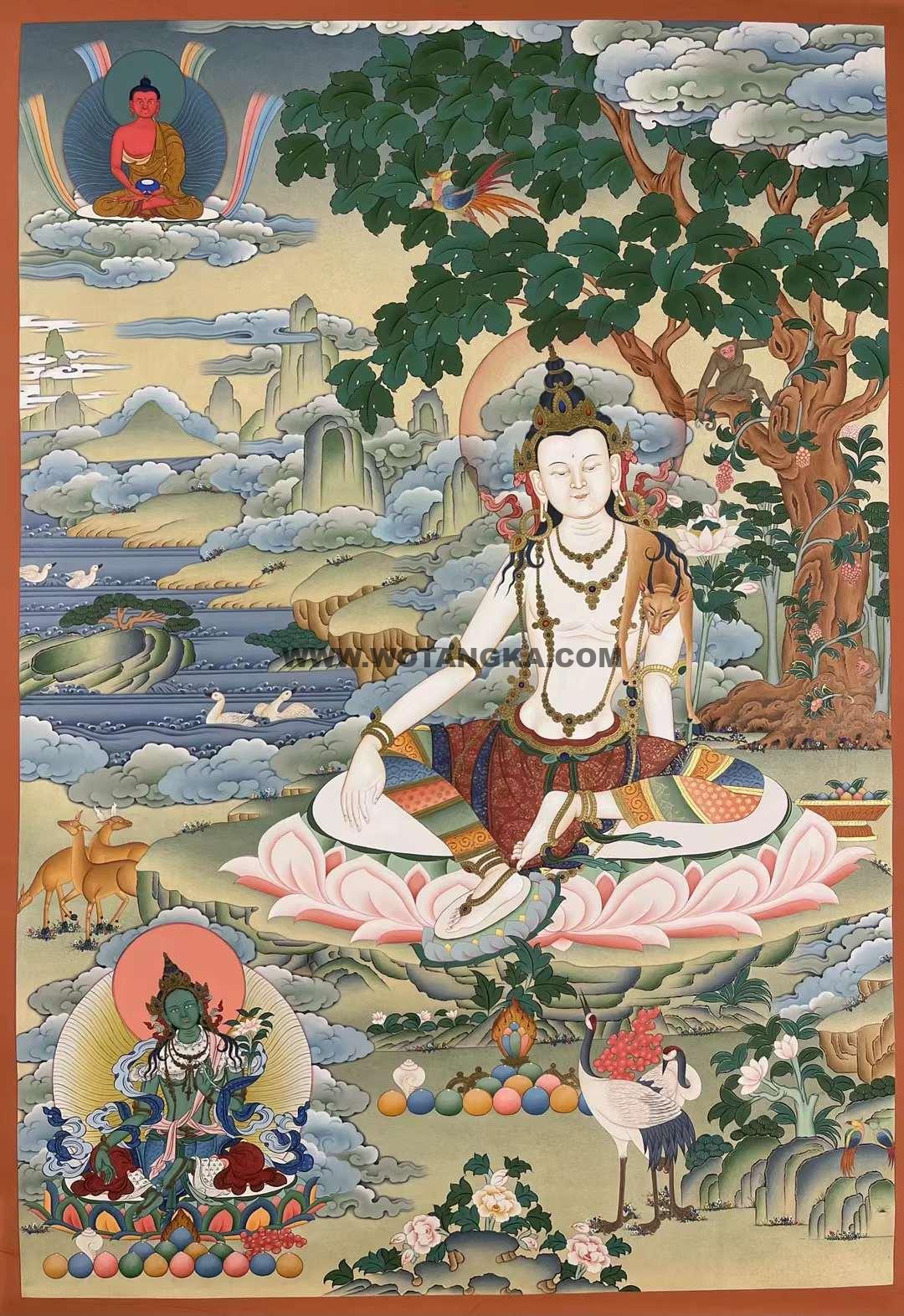 编号155-478074：彩绘唐卡-静息观音（75*55CM左右）