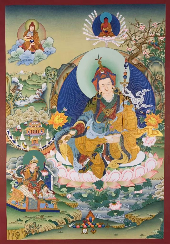 编号155-507527：彩绘唐卡-莲花生大士（75*55CM左右）