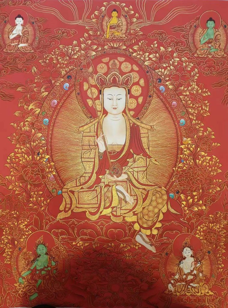 编号162-749517：红金唐卡-地藏王菩萨（100*70CM左右）