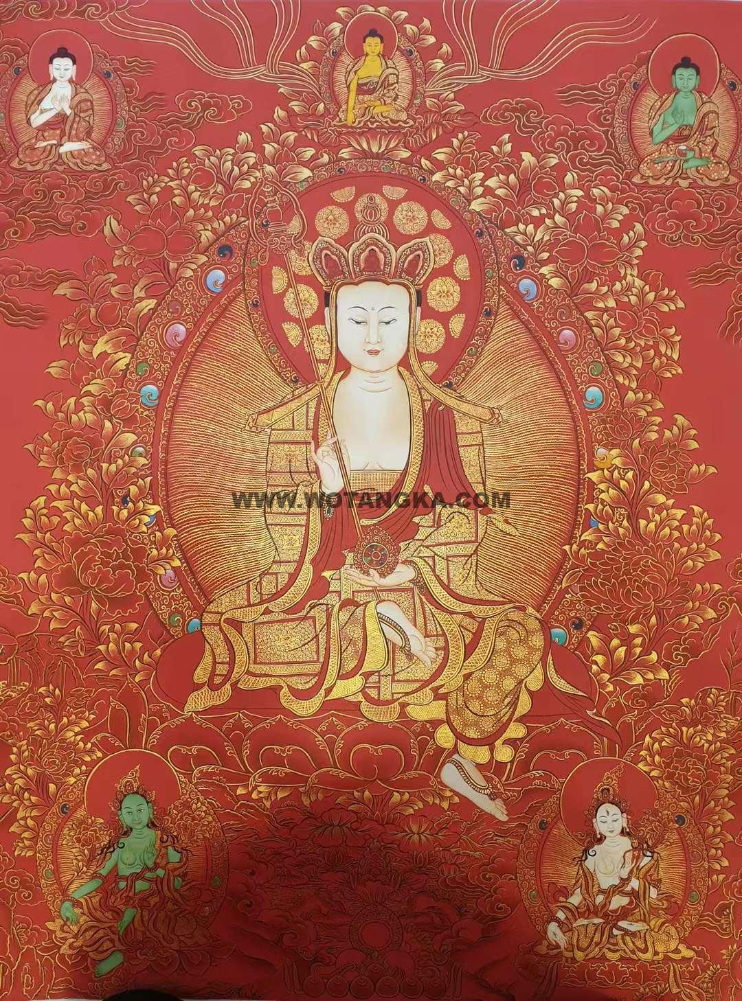 编号162-749517:红金唐卡-地藏王菩萨(100*70CM左右)