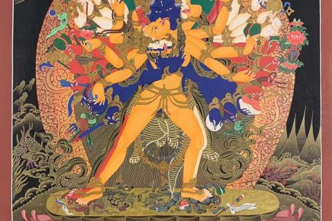 编号155-919759：彩绘唐卡-时轮金刚（75*55CM左右）