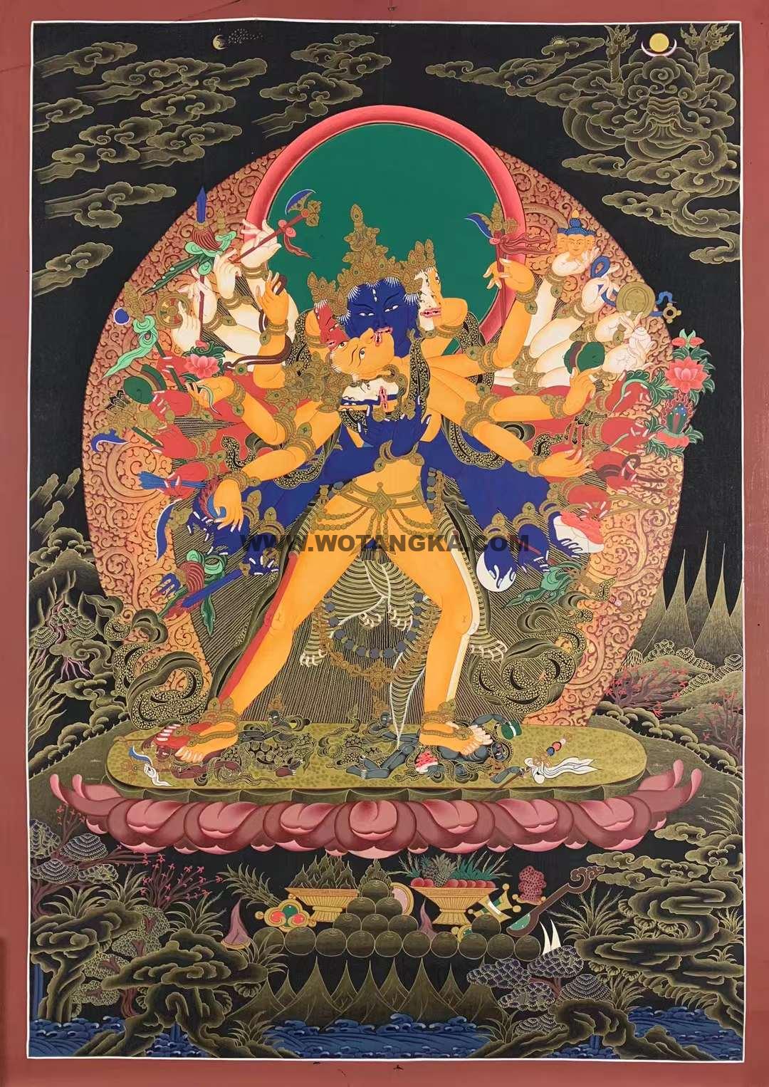 编号155-919759:彩绘唐卡-时轮金刚(75*55CM左右)