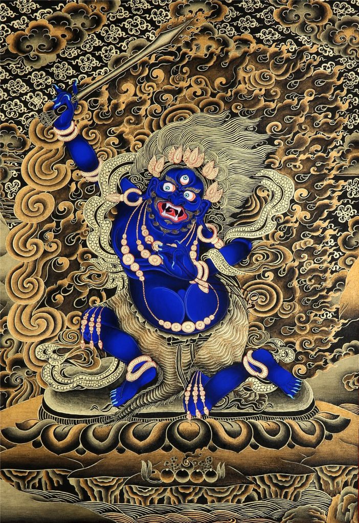 黑金唐卡-不动明王