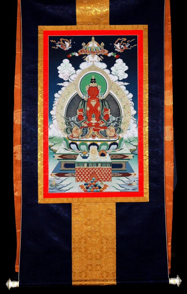 编号168-335383：彩绘唐卡-长寿佛（75*50CM左右）