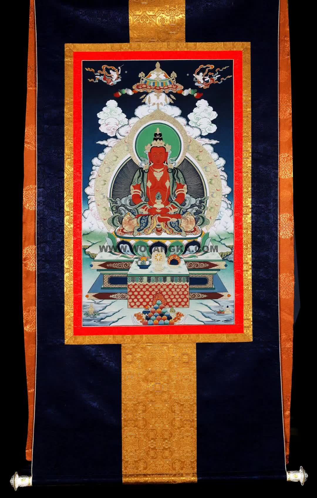编号168-335383:彩绘唐卡-长寿佛(75*50CM左右)