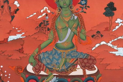 编号168-494778：嘎玛嘎赤-绿度母（75*50CM左右）