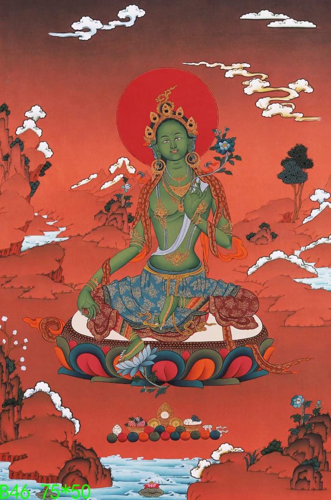编号168-494778：嘎玛嘎赤-绿度母（75*50CM左右）