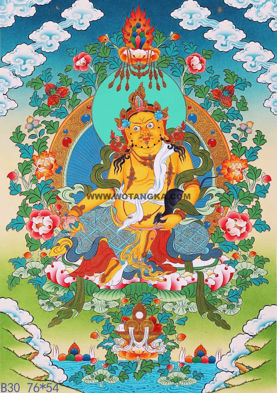 编号168-733886：彩绘唐卡-五方财神（76*54CM左右）