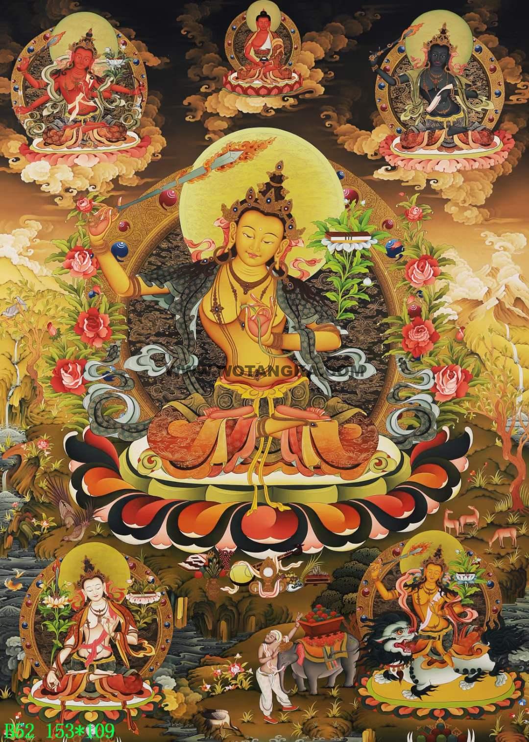 2022.04.03-文殊菩萨·五部文殊唐卡推荐与赏析