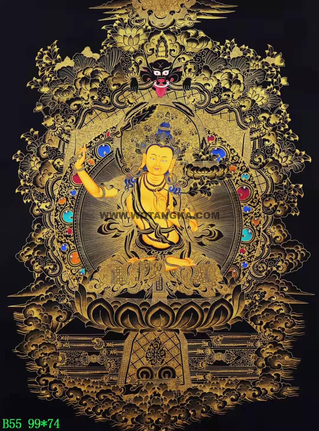 编号168-371357：黑金唐卡-文殊菩萨（99*74CM左右）