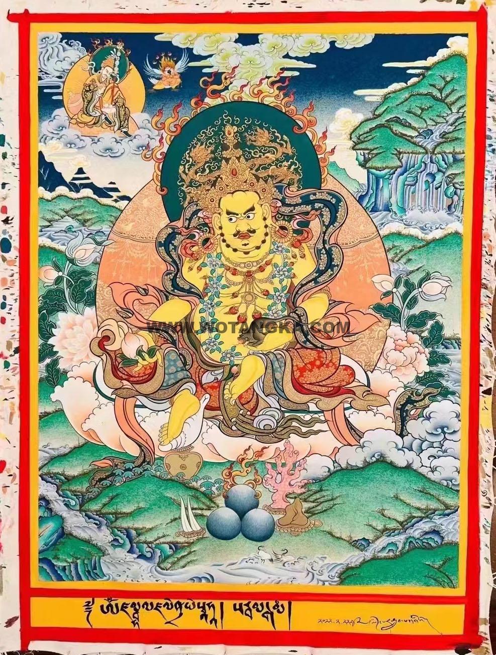 编号188-983501：彩绘唐卡-黄财神（75*55CM左右）
