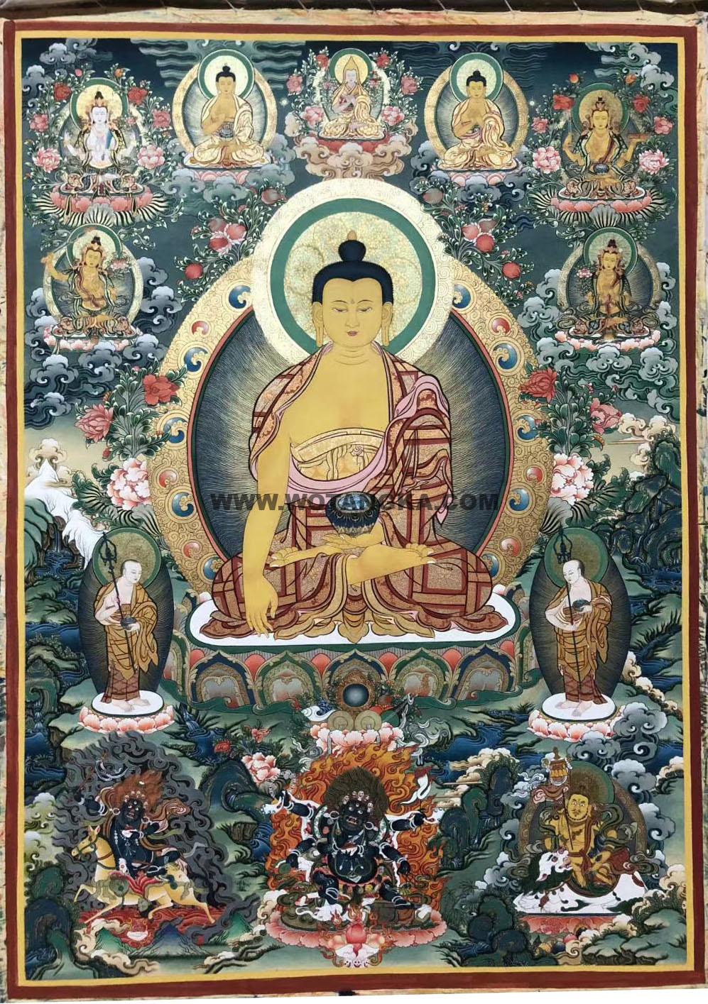 编号188-165803:彩绘唐卡-释迦牟尼佛(90*60CM左右)