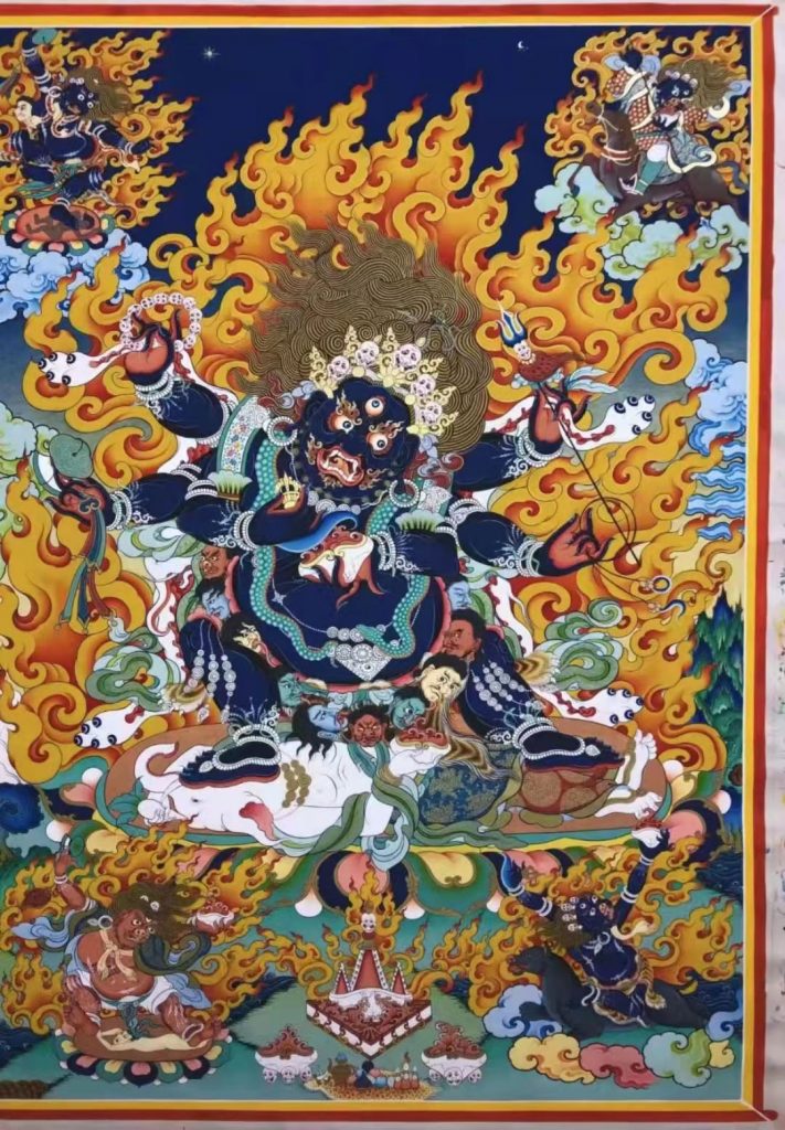 编号188-442969：彩绘唐卡-六臂玛哈嘎拉（75*55CM左右）