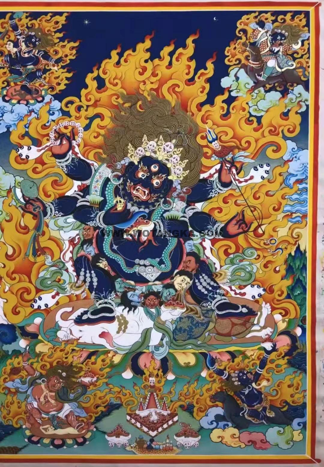 编号188-442969:彩绘唐卡-六臂玛哈嘎拉(75*55CM左右)