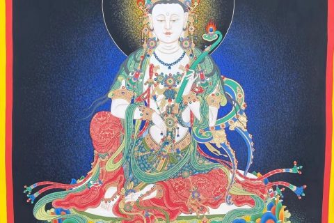 编号188-299817：彩绘唐卡-普贤菩萨（80*55CM左右）