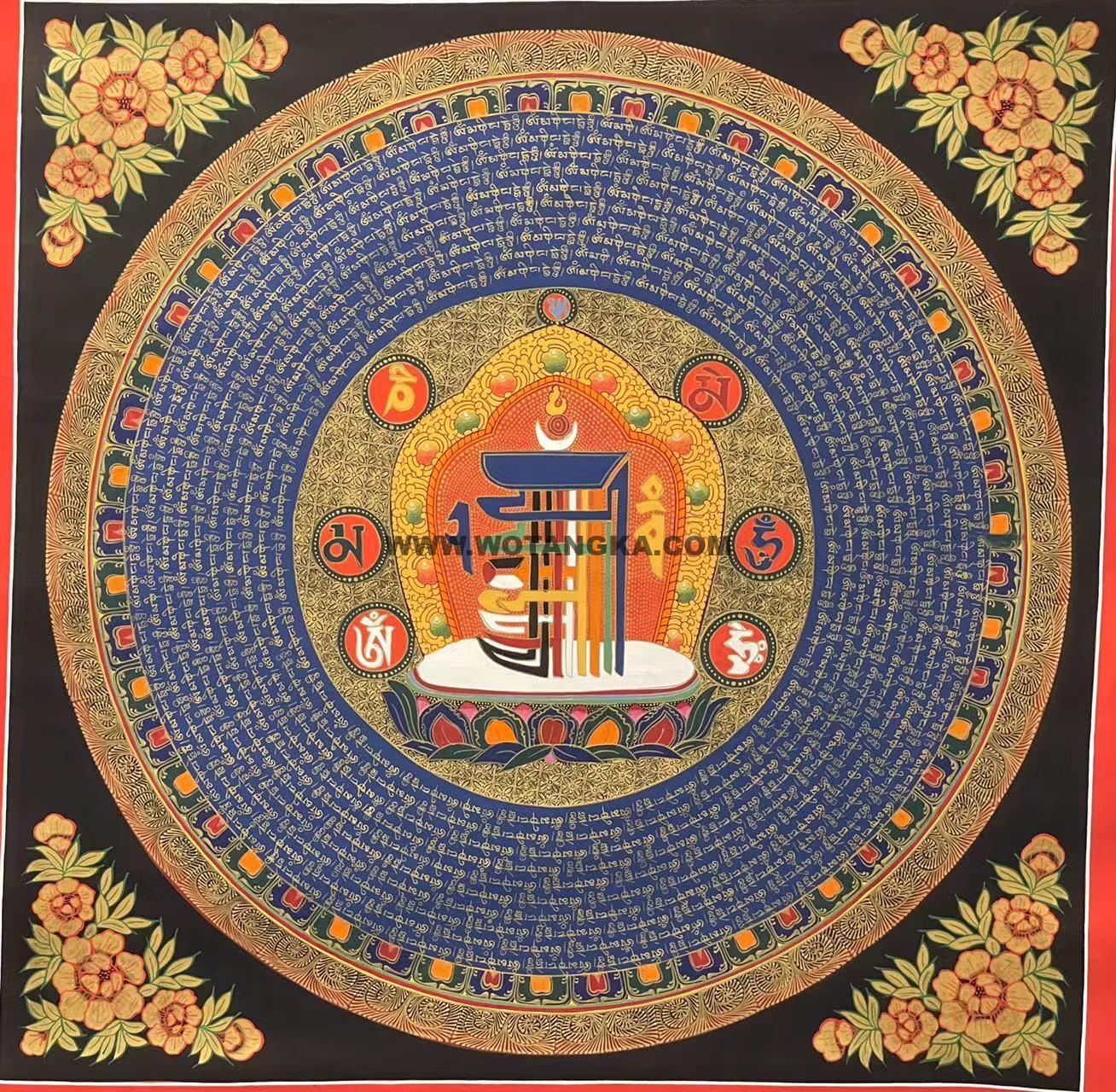 编号188-211108：彩绘唐卡-十相自在坛城（70*70CM左右）