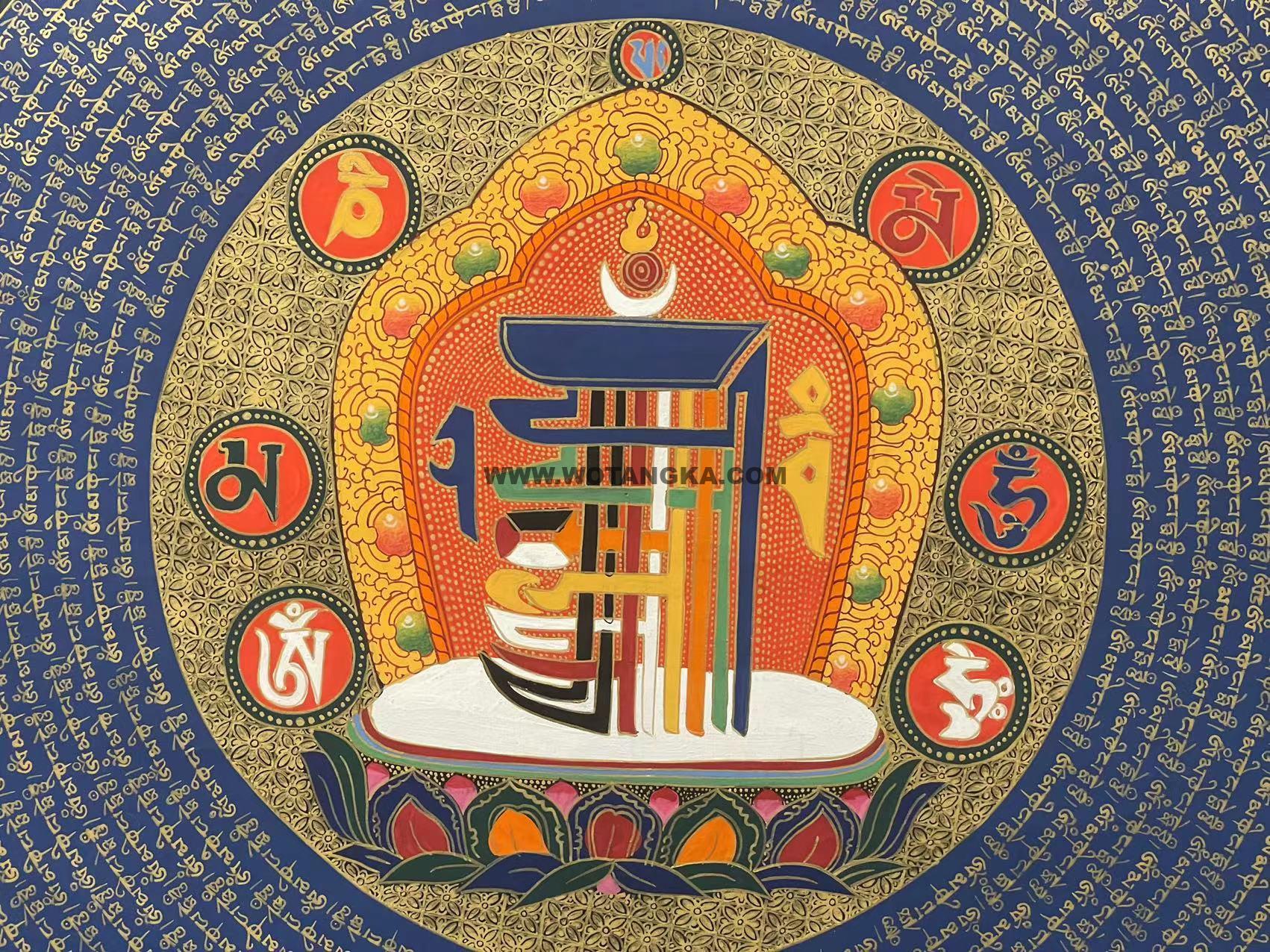 编号188-211108：彩绘唐卡-十相自在坛城（70*70CM左右）