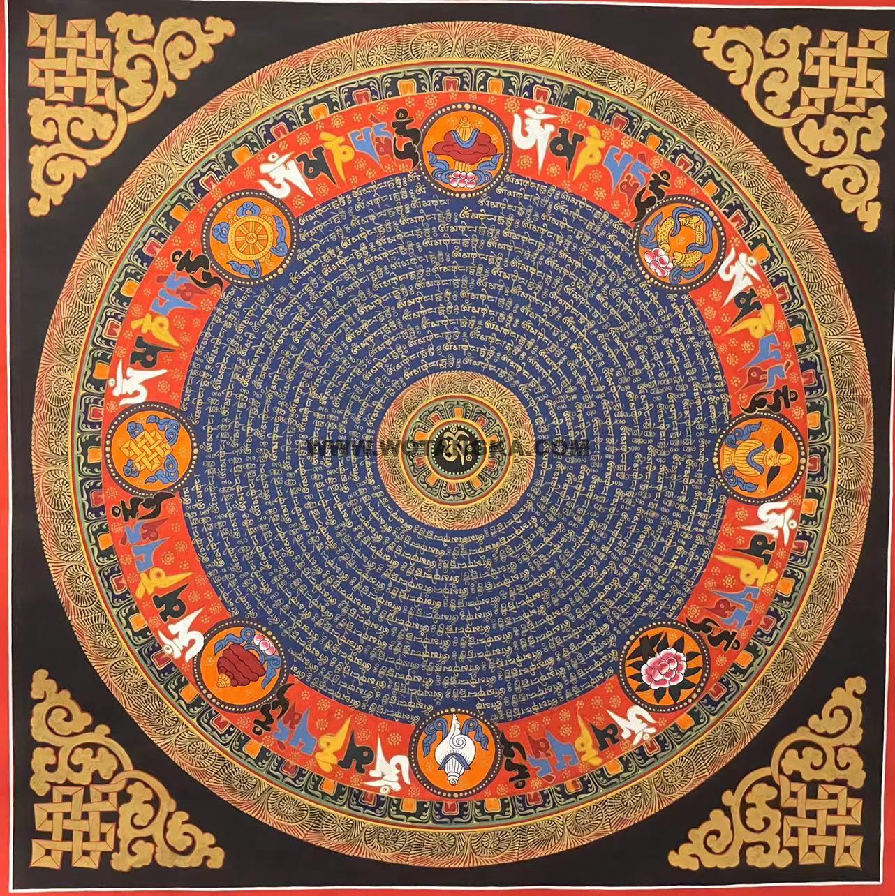 编号188-217496:彩绘唐卡-吉祥八宝坛城(70*70CM左右)