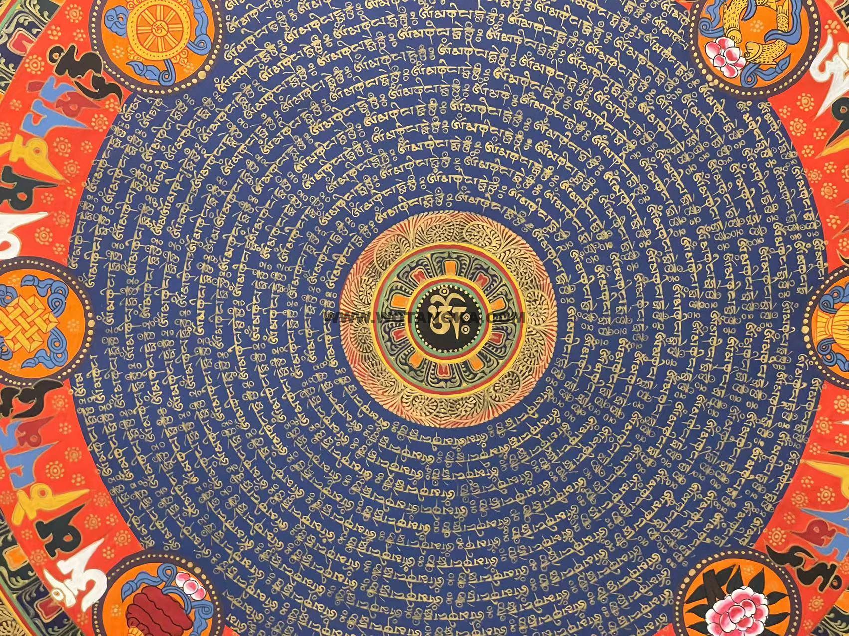 编号188-217496:彩绘唐卡-吉祥八宝坛城(70*70CM左右)