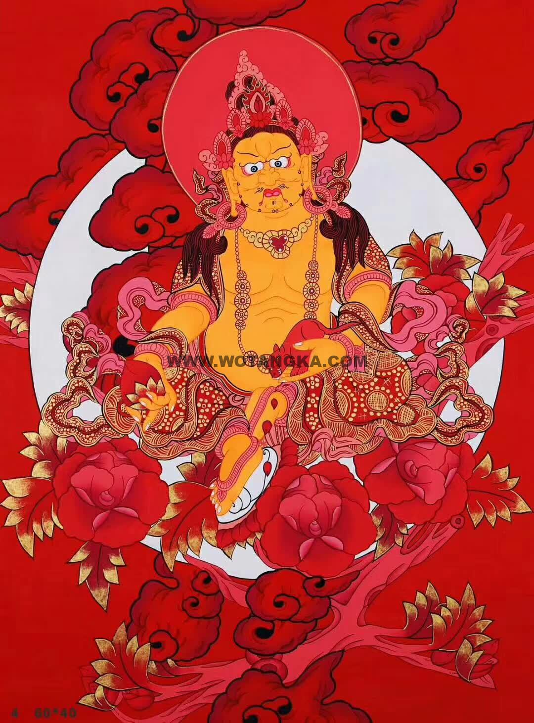 编号158-388392：红金唐卡-黄财神（60*40CM左右）